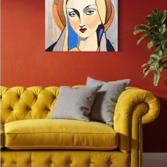 "GENTILE WOMAN" Original Painting by mac, Signed by the Artist - Picture 4 of 6